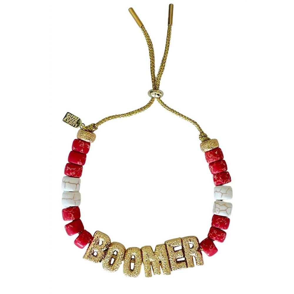 NEW LUCKY STAR JEWELS women's eye candy boomer id bracelet in red